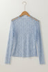 Sheer Floral Lace Long Sleeve Slim Fit Top